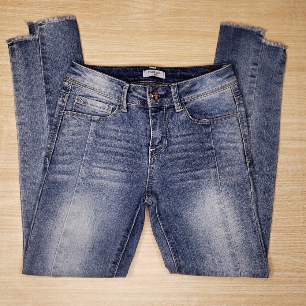 Bebe Girls Step Hem Skinny Jeans 8